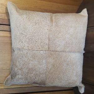 Embossed Hair-On Cowhide Accent Pillow